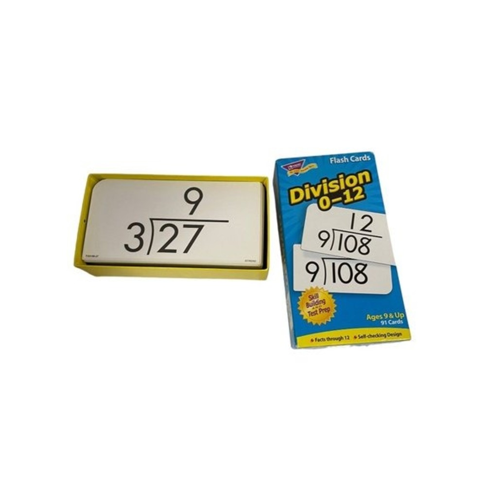 Trend Educational Flash Cards Division 0-12 Skill Drill Flash Cards 1 Box 3x6"